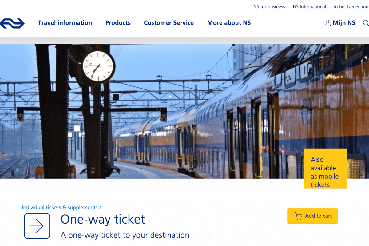 荷蘭國鐵NS, 荷蘭火車票種類, 荷蘭火車票價查詢, 荷蘭火車票訂購, 荷蘭火車票線上訂購, 荷蘭交通工具