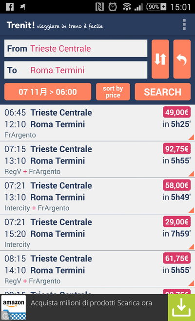 義大利訂火車票app
