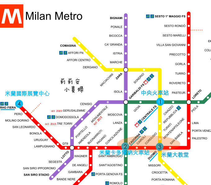 米蘭地鐵圖
